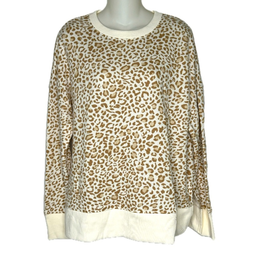 3/$25 NEW Time and Tru Cheetah Long Sleeve Lightweight Top Sz 12